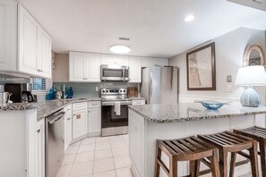 Condo, Multiple Beds, Pool Access, Ocean View (203 Sailmaker) | Private kitchen - Sailmaker 203 Lovely 2BR Oceanfront Patio Pool (Fernandina Beach)