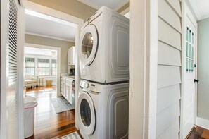 House, Multiple Beds, Patio, Garden View (Jewel's Inlet) | Laundry - Beautiful, Classic Home With Free Wifi, a Full Kitchen, Sunroom, & Enclosed Yard (St. Simons Island)