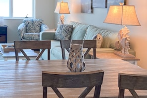 Condo, Multiple Beds, Patio, Beach View (234 235 Sandcastles) | Living area - Beautiful Condo With Gorgeous Ocean Views From Balcony + Shared Pool & Free Wifi (Fernandina Beach)