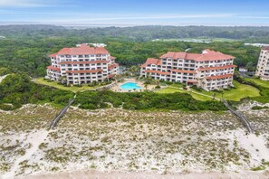 Aerial view - Beautiful Condo With Gorgeous Ocean Views From Balcony + Shared Pool & Free Wifi (Fernandina Beach)