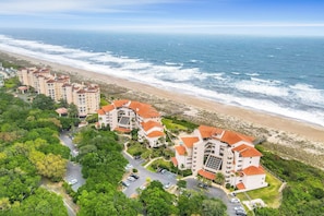 Aerial view - Beautiful Condo With Gorgeous Ocean Views From Balcony + Shared Pool & Free Wifi (Fernandina Beach)