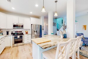 House, Multiple Beds, Patio, Garden View (The Sandbox) | Private kitchen - Charming Home Steps From the Beach With Enclosed Yard and Grill - Dog-friendly (St. Augustine)