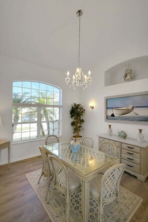 House, Multiple Beds, Pool Access, Pool View (The Lillie Pad) | Dining - Contemporary Coastal Escape With Heated Pool, Fenced Yard, & Outdoor Dining (Palm Coast)