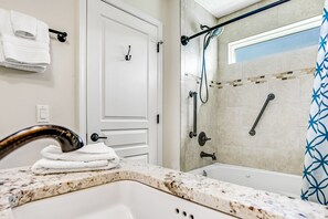 House, Multiple Beds, Patio, Partial Ocean View (Sea Oats Retreat) | Bathroom - Beautiful 3-level Home Steps From the Beach W/wifi, Washer/dryer, & Central AC (Fernandina Beach)