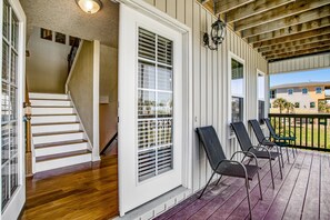 House, Multiple Beds, Patio, Partial Ocean View (Sea Oats Retreat) | Terrace/patio - Beautiful 3-level Home Steps From the Beach W/wifi, Washer/dryer, & Central AC (Fernandina Beach)