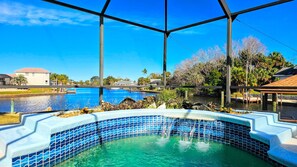 Outdoor pool - Captain's Key Waterside Retreat - Boat Dock! Awesome Pool! (Palm Coast)