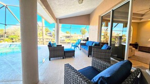 House, Multiple Beds, Pool Access, Pool View (Captain's Key Waterside Retreat) | Living area - Captain's Key Waterside Retreat - Boat Dock! Awesome Pool! (Palm Coast)