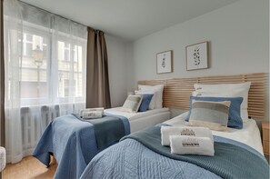 2 slaapkamers, een strijkplank/strijkijzer, wifi, beddengoed