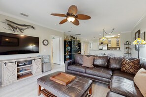 Condo, Multiple Beds, Patio, Pool View (Ocean Reef 103) | Living area - Dog-friendly Vacation Home Close to the Beach With Pool & Screened Porch (St. Augustine)