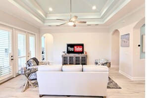 Casa, várias camas, varanda, vista para o jardim (Beach Glass) | Área de estar