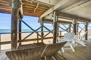 House, Multiple Beds, Hot Tub, Beach View (Ocean Oasis on the A1A) | Terrace/patio - Gorgeous Beachfront Home With Inviting Deck & Patio, Hammock, Amazing Views (St. Augustine)