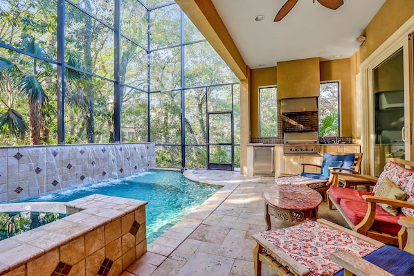 House, Multiple Beds, Pool Access, Pool View ( 47 Beach Walker Road) | Interior - Lovely Home for Entertaining With Saltwater Plunge Pool, spa & Outdoor Kitchen (Fernandina Beach)