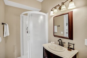 Cottage, Multiple Beds, Patio (Pine Trail Place) | Bathroom | Towels - Inviting Waterfront Cottage With Balcony, Firepit, Marsh Views, & Washer/dryer (Fernandina Beach)