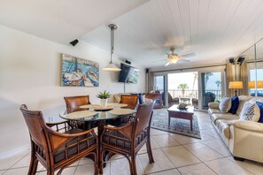 Condo, Multiple Beds, Patio, Beach View (Coquina A207 - Shell Haven) | Living area - Ocean View Condo w/ Direct Beach Access & Shared Swimming Pool/tennis (St. Augustine)
