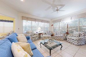 Condo, Multiple Beds, Pool Access, Garden View (4954 Summer Beach Blvd) | Living area - Lovely Home in Summer Beach Village - Steps to Beach & Community Pool (Fernandina Beach)