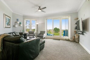 Condo, Multiple Beds, Patio, Ocean View (2 Ocean Place) | Living area - Luxe, Updated, Oceanfront Condo With Ground-floor Patio, Wifi & Shared Pool (Fernandina Beach)