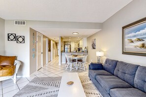 Condo, Multiple Beds, Pool Access, Garden View (Beachside Bliss) | Living area - Modern/oceanview/pickleball/pool/beach Access (St. Augustine)