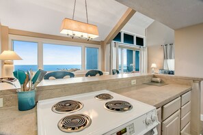 Condo, Multiple Beds, Patio, Beach View (1180 Beach Walker) | Private kitchen - Ocean-view 4th-floor Condo With Balcony, Outdoor Pool & Central AC (Fernandina Beach)