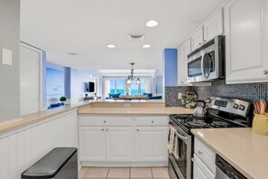 Condo, Multiple Beds, Pool Access, Beach View (1354 Ship Watch) | Private kitchen - Oceanfront Condo With Balcony, AC, Views & Outdoor Pool - Dog-friendly (Fernandina Beach)