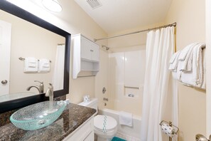 Condo, Multiple Beds, Patio, Garden View (Beach Therapy) | Bathroom | Towels - Spacious Centrally Located Condo With Patio, Open Layout, Smart Tvs, AC, & W/D (St. Simons Island)