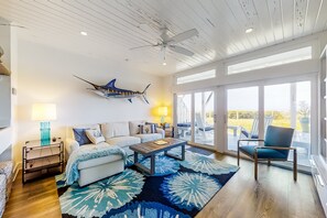 Ferienhaus, Mehrere Betten, Terrasse, Strandblick (Sandpiper 95096) | Wohnbereich