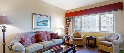 Condo, Multiple Beds, Balcony, Pool View (287-88 Sandcastles) | Living area