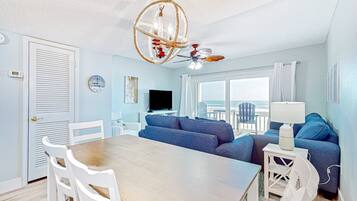 Condo, Multiple Beds, Pool Access, Beach View (The Sandpiper) | Living area