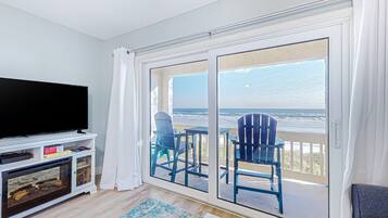 Condo, Multiple Beds, Pool Access, Beach View (The Sandpiper) | Living area