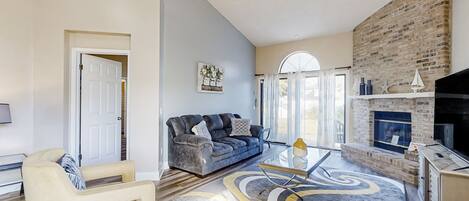 Casa, várias camas, varanda, vista para o jardim (The Healing Haven) | Área de estar