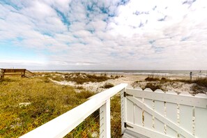 House, Multiple Beds, Patio, Ocean View (1060 S Fletcher Ave) | View from room - Spacious Beachfront Home W/deck, Balcony, Central A/c, Washer/dryer, and Wifi (Fernandina Beach)