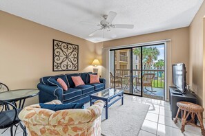 Condo, Multiple Beds, Pool Access, Ocean View (Beachside Haven) | Living area - Spacious Condo With Private Balcony and Close Beach Access (St. Augustine)