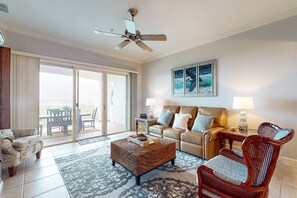 Condo, Multiple Beds, Hot Tub, Ocean View (Sunny Daze) | Living area - Oceanview Condo With Resort Amenities, Balcony and Private Beach Access (Palm Coast)