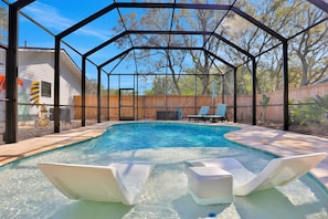 Outdoor pool - Renovated Home With Private Pool, Patio, Outdoor Fireplace, & Grill (St. Augustine)