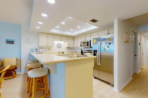 Condo, Multiple Beds, Patio, Beach View (Best of the Beach) | Private kitchen - Oceanfront Condo With Pool, Ocean Views, and Washer/dryer (St. Augustine)