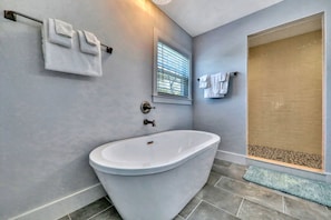House, Multiple Beds, Patio, Garden View (Boating Club By the Sea) | Bathroom | Towels - Spacious Beach Home - Just a Block From the Ocean & the River (St. Augustine)