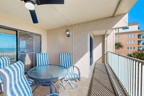 Condo, Multiple Beds, Patio, Ocean View (302 Atlantis on Amelia) | Outdoor dining - Oceanfront Condo With Private Balcony, Shared Pool and Beach Access (Fernandina Beach)