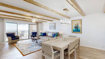 Condo, Multiple Beds, Patio, Ocean View (302 Atlantis on Amelia) | Living area