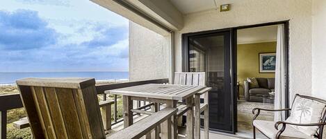 Condo, 1 King Bed, Patio, Ocean View (C116 Amelia Surf and Racquet) | Outdoor dining