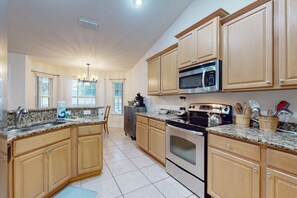 House, Multiple Beds, Pool Access, Pool View (Porpoiseful Living) | Private kitchen - Spacious Home With Private Pool,spa, Gas Grill and Patio (Palm Coast)