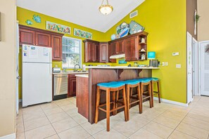 House, Multiple Beds, Balcony, Partial Ocean View (Island Breeze) | Private kitchen - Two-level Home With Partial Ocean View, Balcony, Wifi, & W/D - Walk to the Beach (St. Augustine)