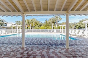 House, Multiple Beds, Patio, Pool View (Summerwoods 1503) | View from room - Updated Townhome Near the Ocean W/private Patio, Shared Pool, Central A/C (Fernandina Beach)