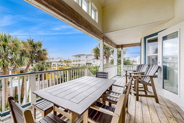Terrace/patio - Tropical Gem w/ Courtyard & Large Deck Stroll 1 Block to Beach Boardwalk (St. Augustine)