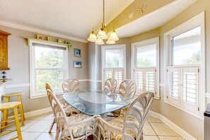 House, Multiple Beds, Patio, City View (Poseidons Cabana) | Private kitchen - Tropical Gem w/ Courtyard & Large Deck Stroll 1 Block to Beach Boardwalk (St. Augustine)