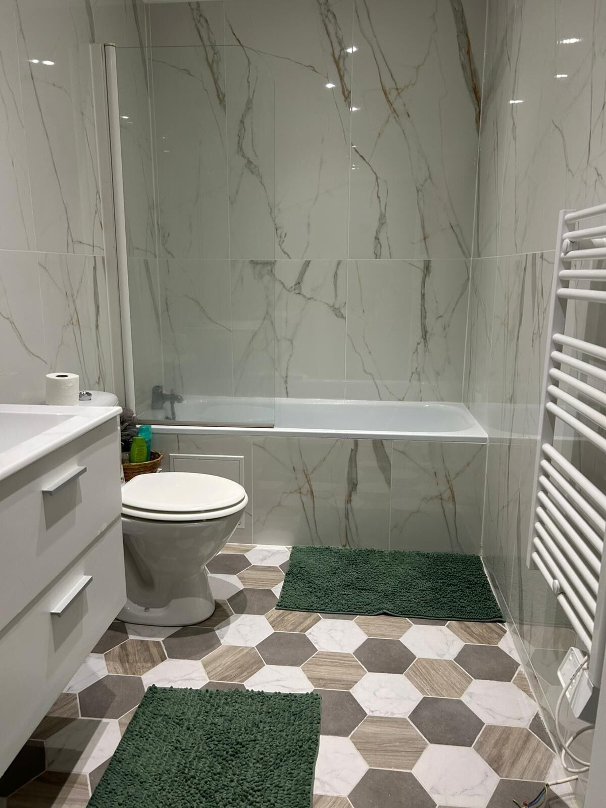 Towels, soap, toilet paper