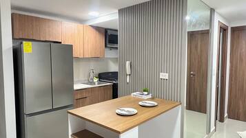 Deluxe-Apartment, Stadtblick | Eigene KĂŒche