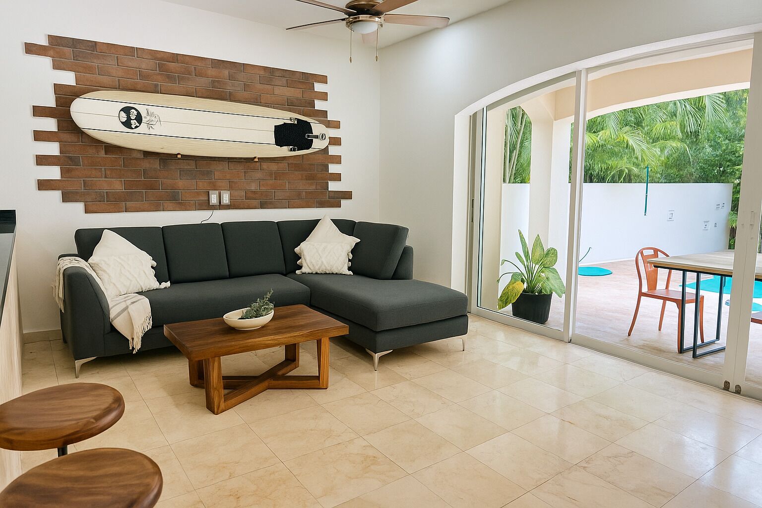 Deluxe Villa, Multiple Bedrooms, Balcony, Pool View | Living area | 65-inch LED TV with digital channels, Netflix, streaming services