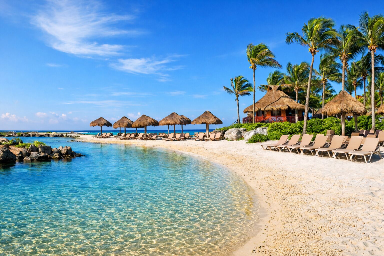 Una playa cerca, arena blanca