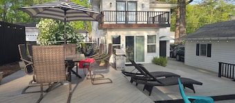 Lake James Lakehouse Retreat w/ Huge Deck, Dockspace, Great Views & room for 12!