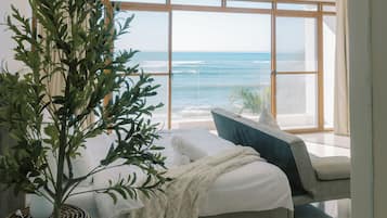 Sviitti, 1 suuri parisänky, oma kylpyhuone, merinäköala | Pimennysverhot, ilmainen Wi-Fi