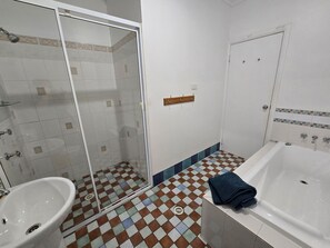 Hair dryer, soap, toilet paper